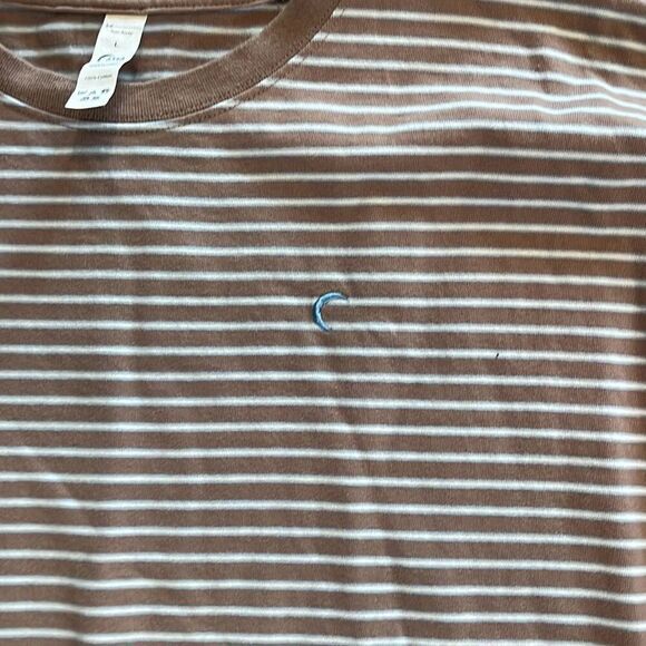 Zyia Dust Striped Cropped Crewneck Sweatshirt Large - Picture 3 of 5